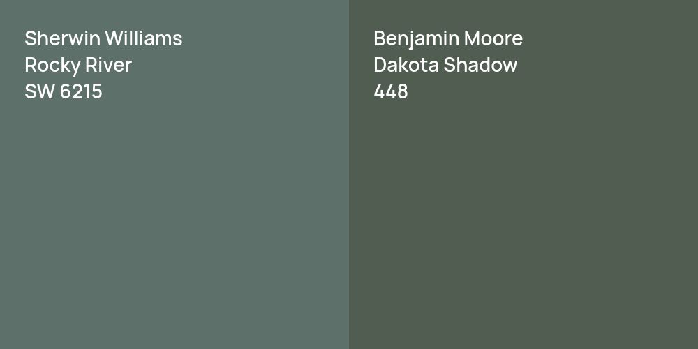 Sherwin Williams Rocky River vs. Benjamin Moore Dakota Shadow