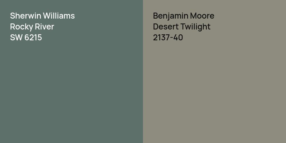 Sherwin Williams Rocky River vs. Benjamin Moore Desert Twilight