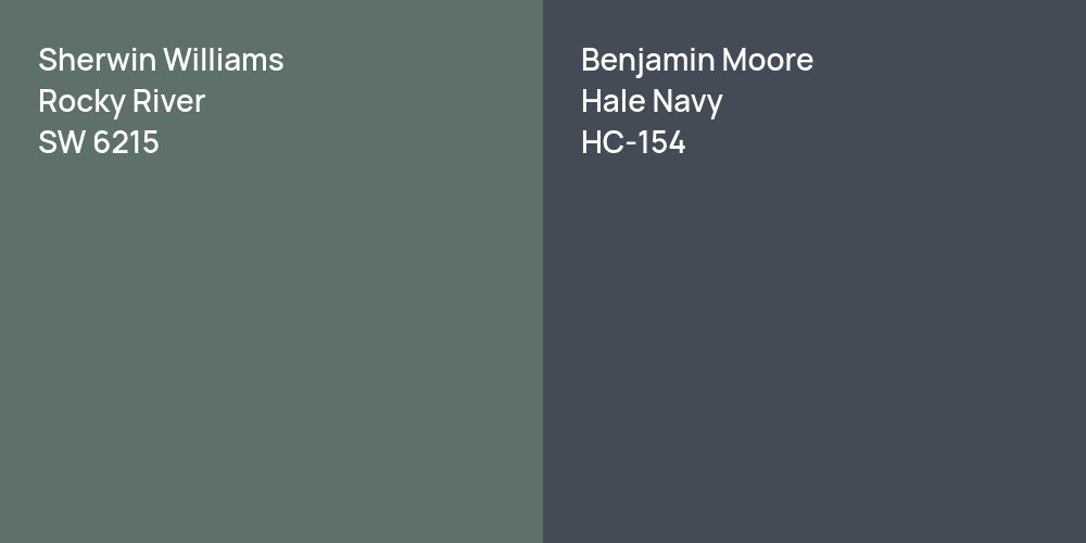 Sherwin Williams Rocky River vs. Benjamin Moore Hale Navy