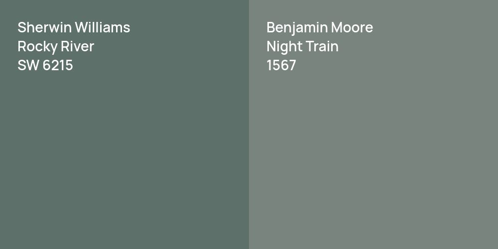 Sherwin Williams Rocky River vs. Benjamin Moore Night Train