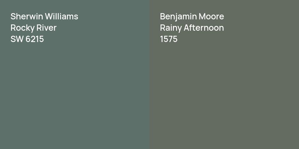 Sherwin Williams Rocky River vs. Benjamin Moore Rainy Afternoon