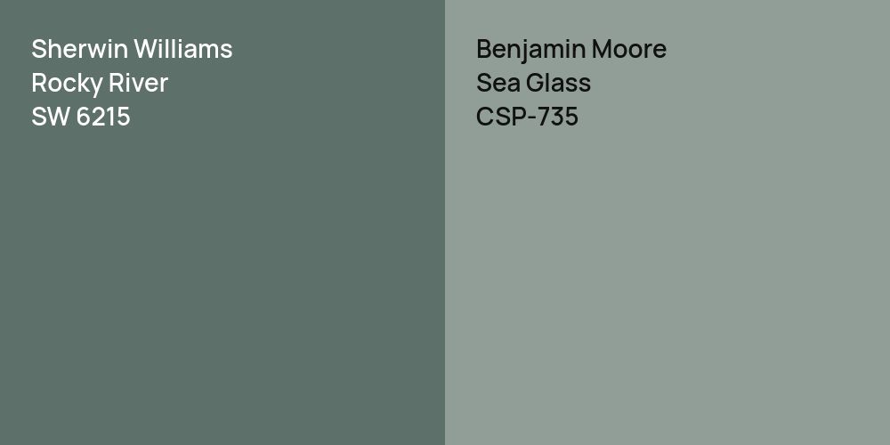 Sherwin Williams Rocky River vs. Benjamin Moore Sea Glass