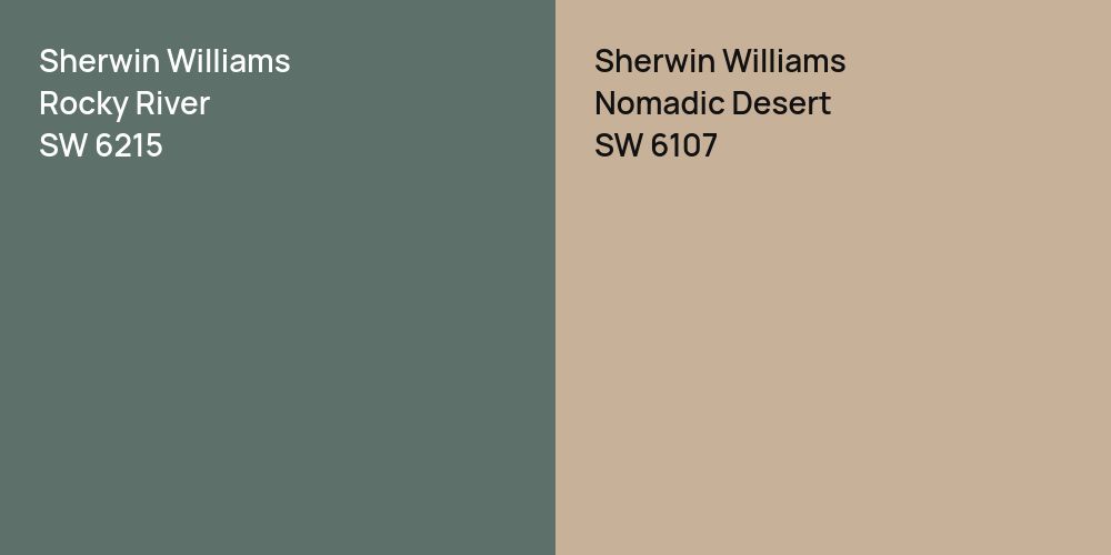 Sherwin Williams Rocky River vs. Sherwin Williams Nomadic Desert