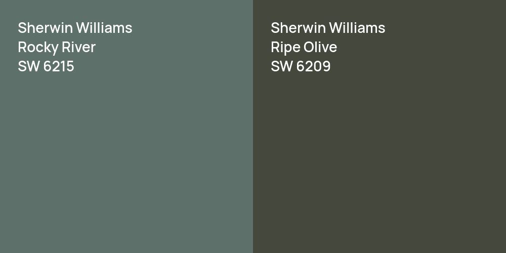 Sherwin Williams Rocky River vs. Sherwin Williams Ripe Olive