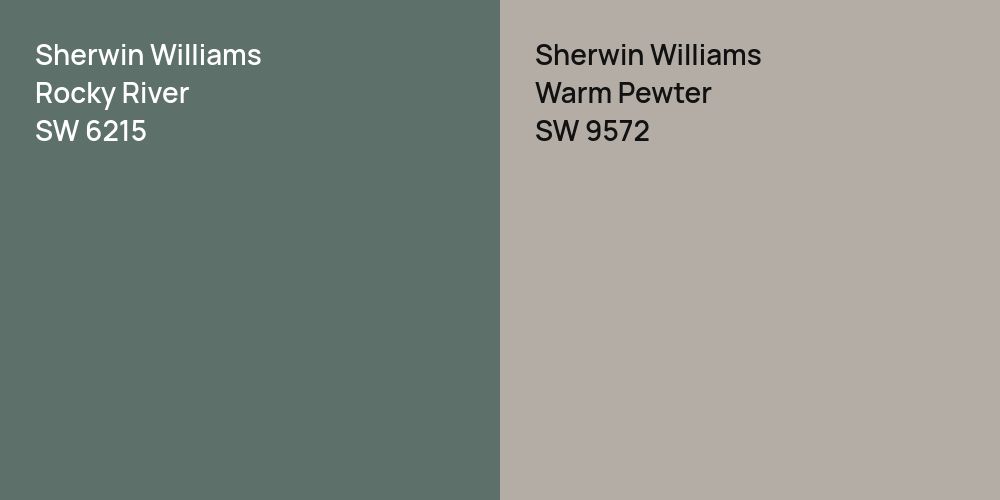 Sherwin Williams Rocky River vs. Sherwin Williams Warm Pewter