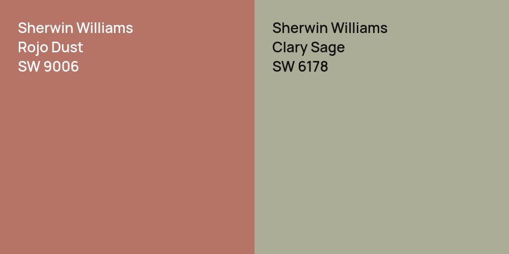 Sherwin Williams Rojo Dust vs. Sherwin Williams Clary Sage