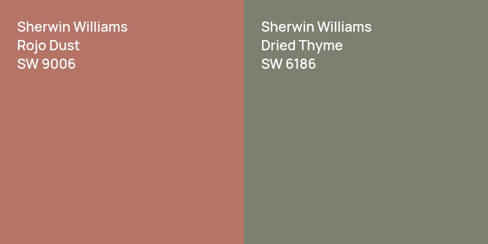 Sherwin Williams Rojo Dust vs. Sherwin Williams Dried Thyme