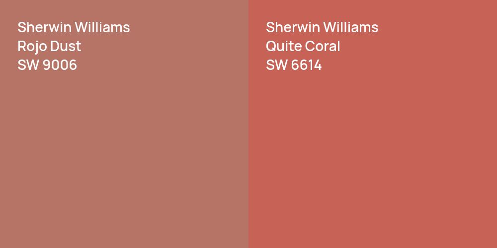 Sherwin Williams Rojo Dust vs. Sherwin Williams Quite Coral