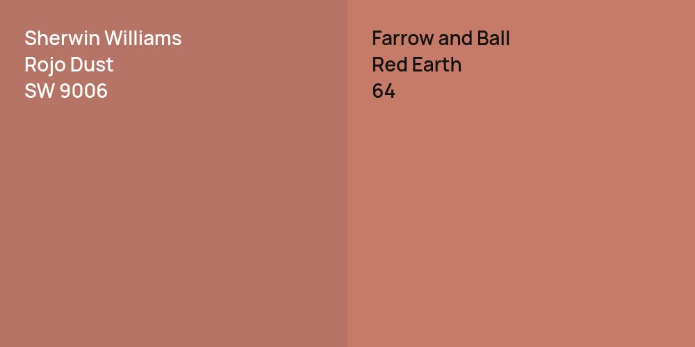 Sherwin Williams Rojo Dust vs. Farrow and Ball Red Earth