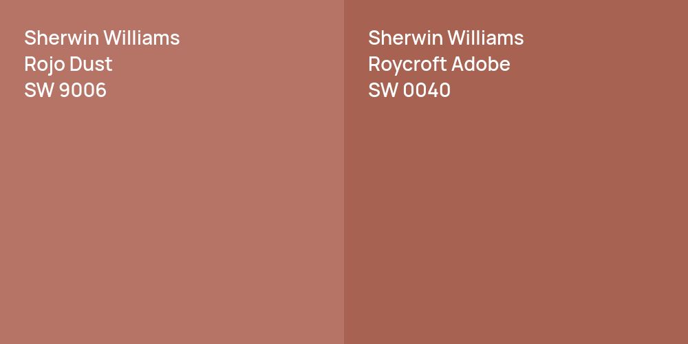 Sherwin Williams Rojo Dust vs. Sherwin Williams Roycroft Adobe