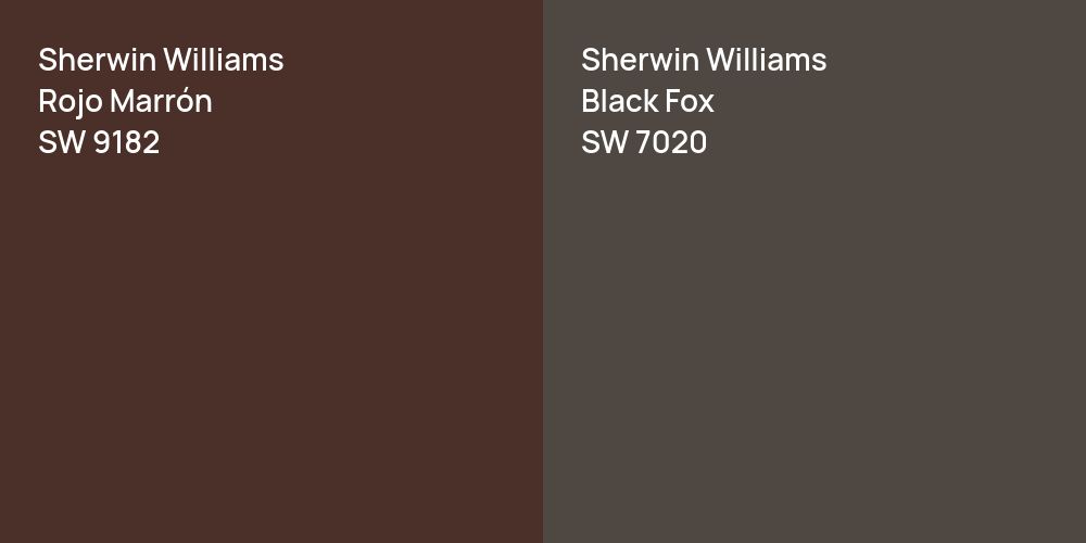 Sherwin Williams Rojo Marrón vs. Sherwin Williams Black Fox