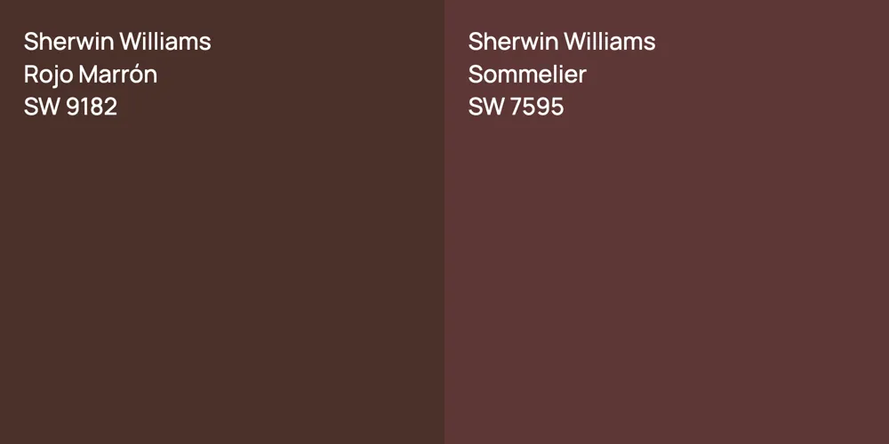 Sherwin Williams Rojo Marrón vs. Sherwin Williams Sommelier