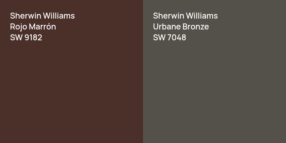 Sherwin Williams Rojo Marrón vs. Sherwin Williams Urbane Bronze