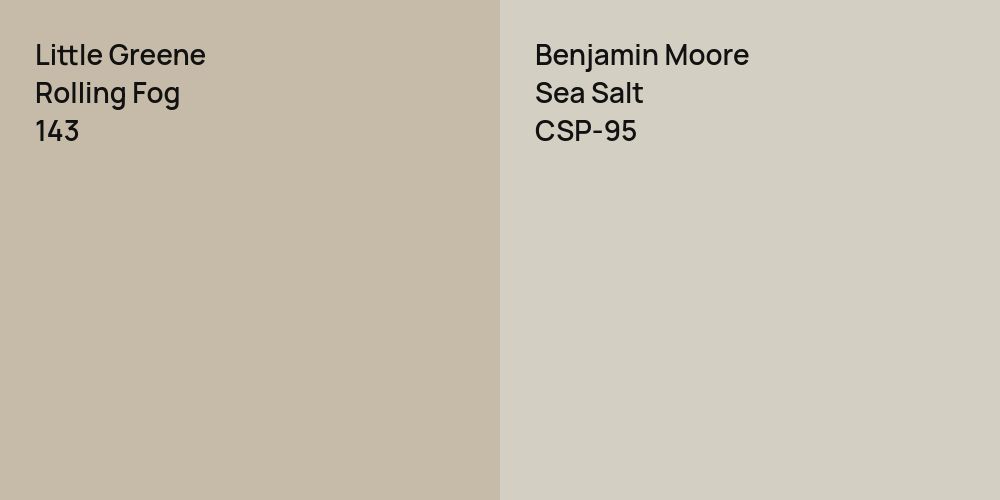 Little Greene Rolling Fog vs. Benjamin Moore Sea Salt