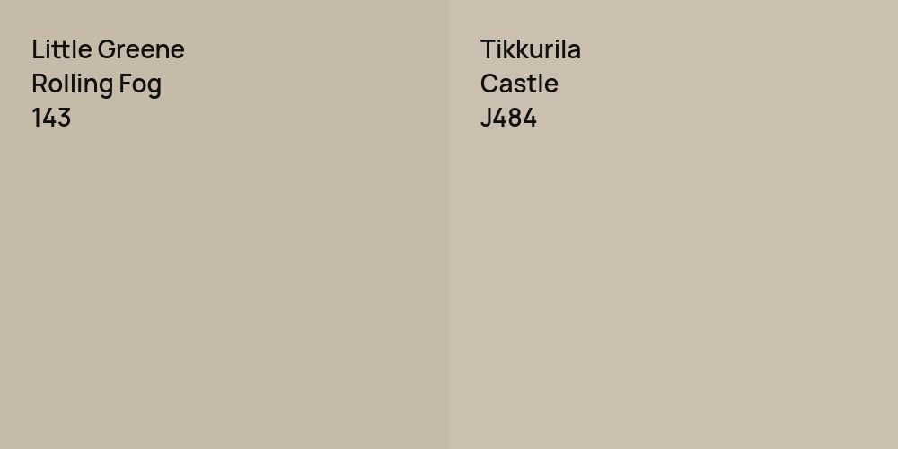 Little Greene Rolling Fog vs. Tikkurila Castle