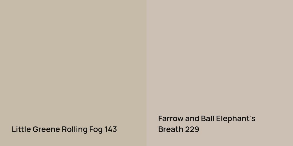 Little Greene Rolling Fog vs. Farrow and Ball Elephant's Breath