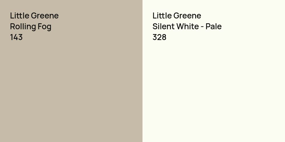 Little Greene Rolling Fog vs. Little Greene Silent White - Pale