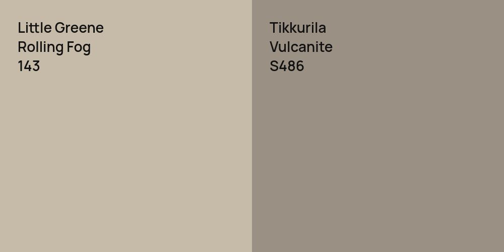 Little Greene Rolling Fog vs. Tikkurila Vulcanite