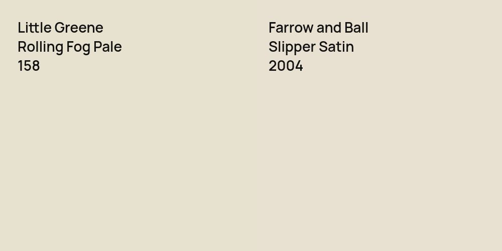 Little Greene Rolling Fog Pale vs. Farrow and Ball Slipper Satin