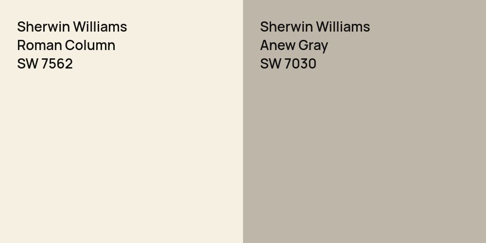 Sherwin Williams Roman Column vs. Sherwin Williams Anew Gray