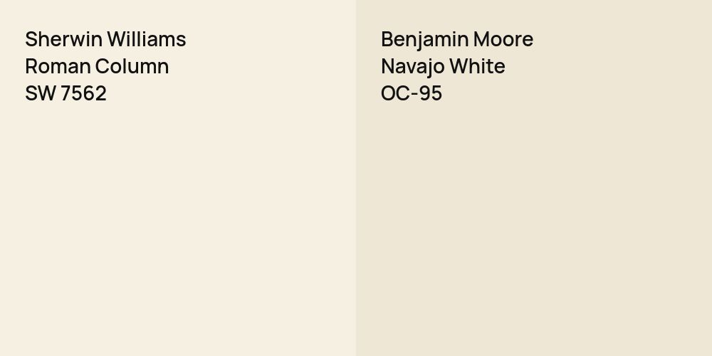 Sherwin Williams Roman Column vs. Benjamin Moore Navajo White