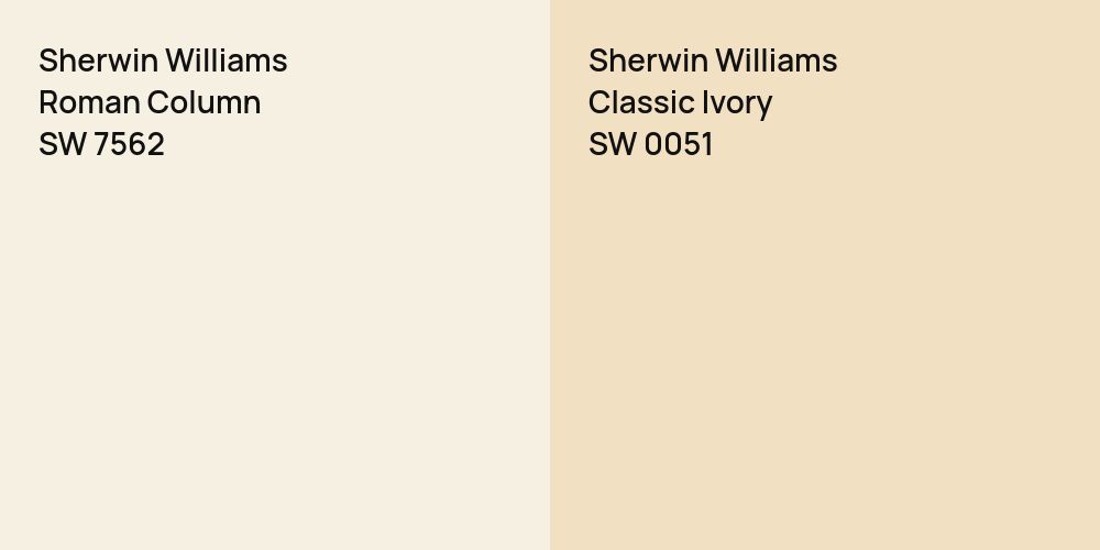 Sherwin Williams Roman Column vs. Sherwin Williams Classic Ivory