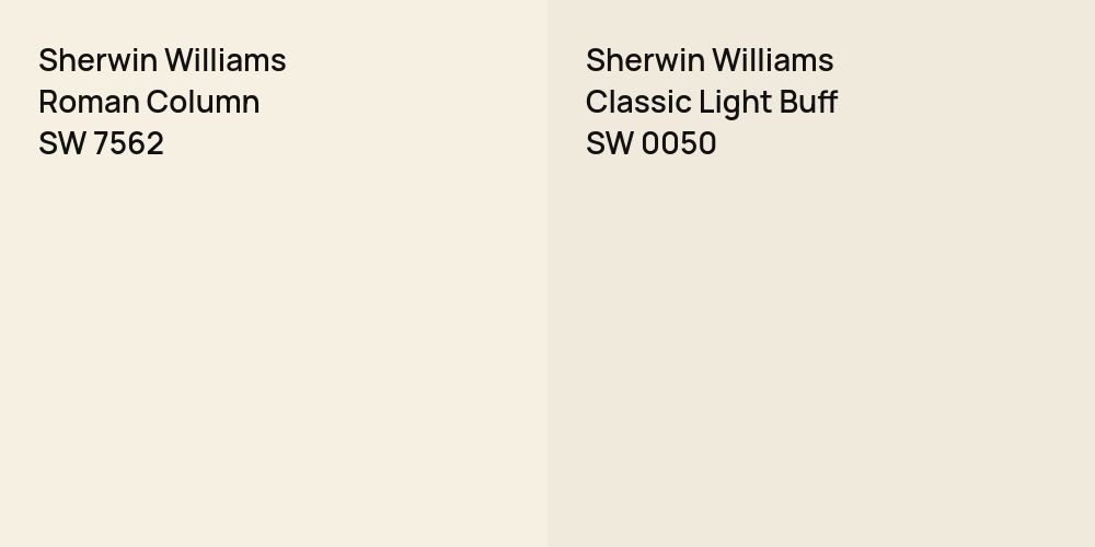 Sherwin Williams Roman Column vs. Sherwin Williams Classic Light Buff