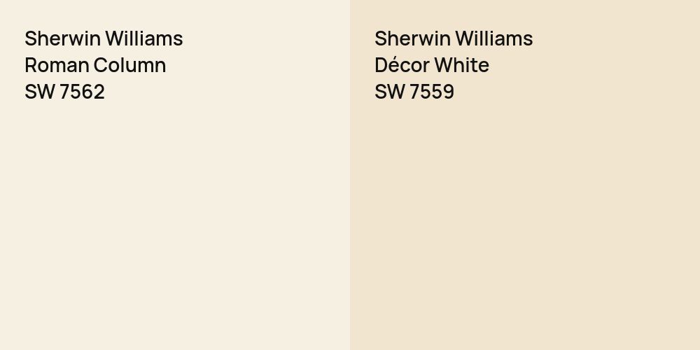 Sherwin Williams Roman Column vs. Sherwin Williams Décor White