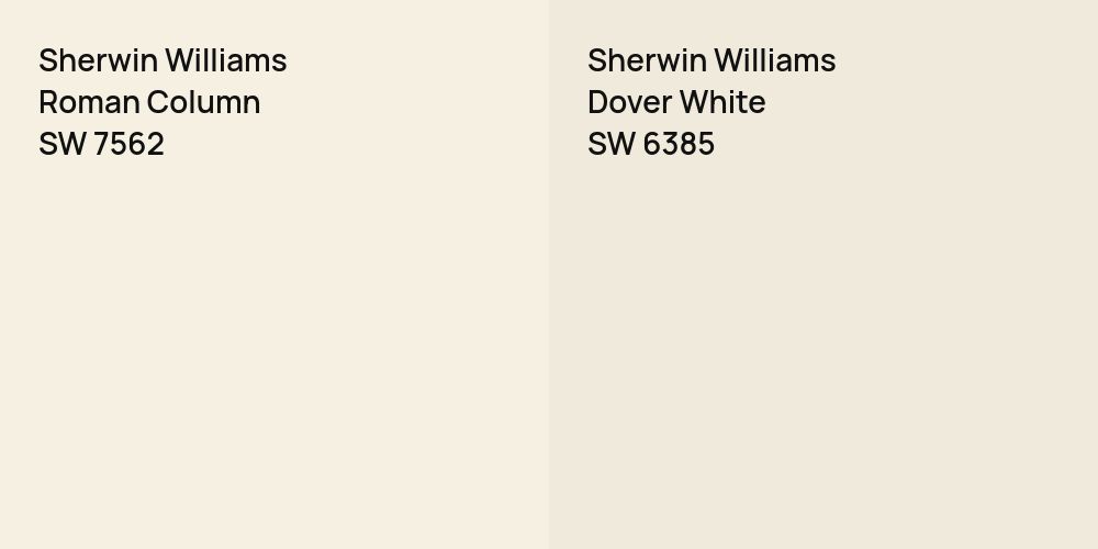 Sherwin Williams Roman Column vs. Sherwin Williams Dover White