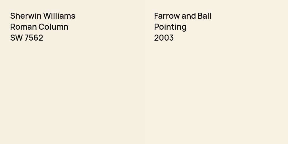 Sherwin Williams Roman Column vs. Farrow and Ball Pointing