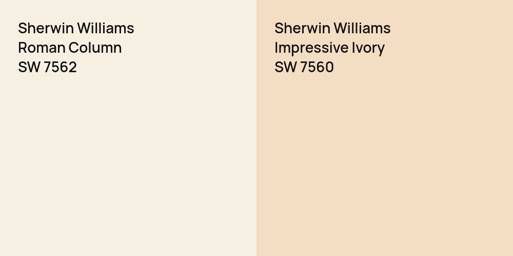 Sherwin Williams Roman Column vs. Sherwin Williams Impressive Ivory