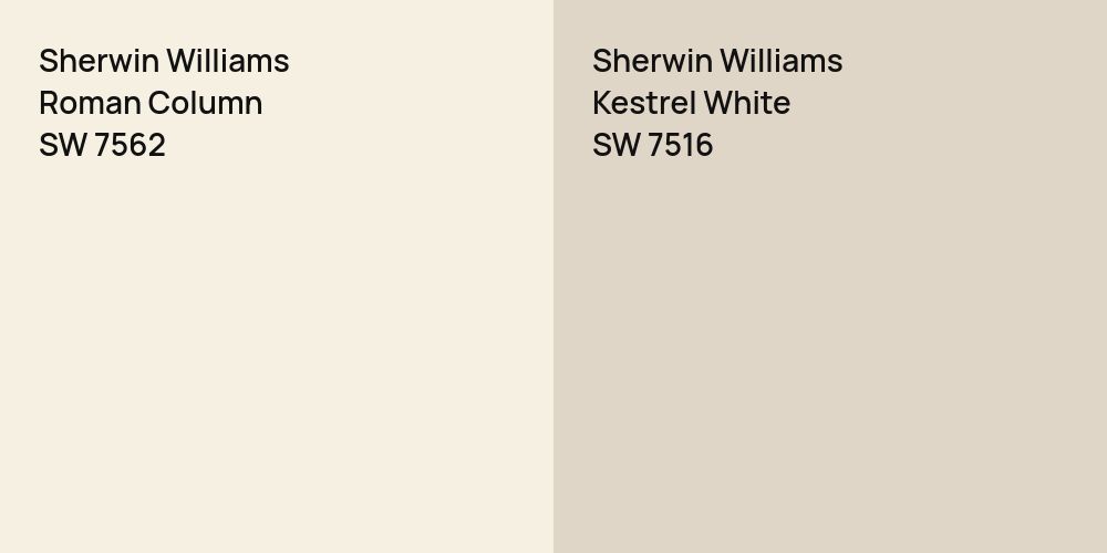 Sherwin Williams Roman Column vs. Sherwin Williams Kestrel White