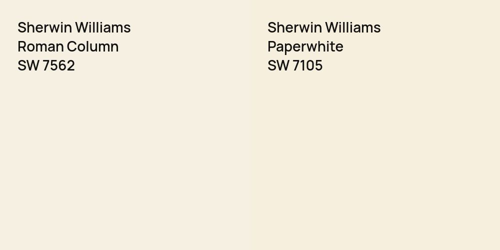 Sherwin Williams Roman Column vs. Sherwin Williams Paperwhite