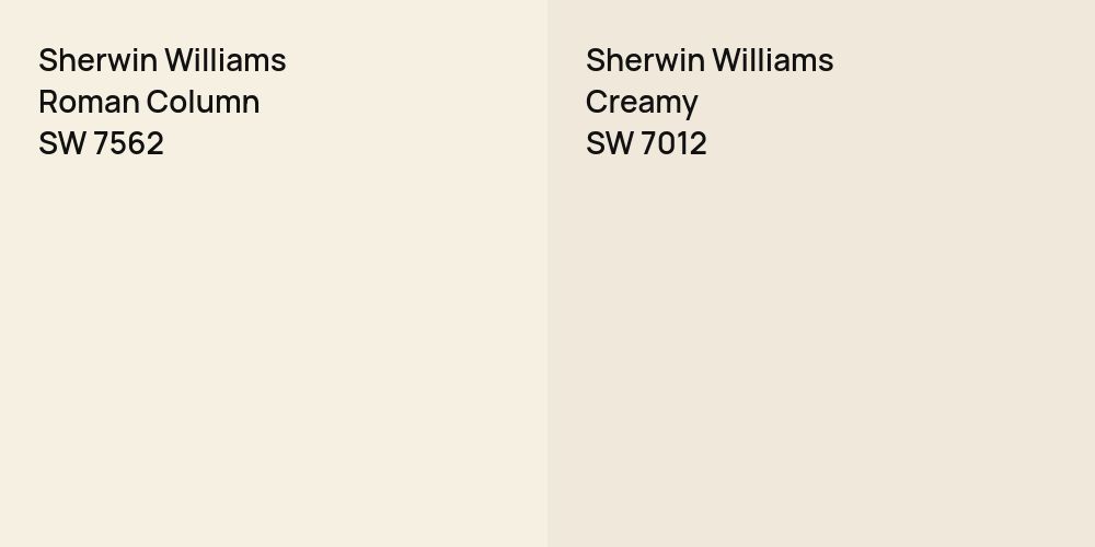 Sherwin Williams Roman Column vs. Sherwin Williams Creamy