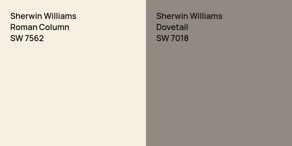 Sherwin Williams Roman Column vs. Sherwin Williams Dovetail