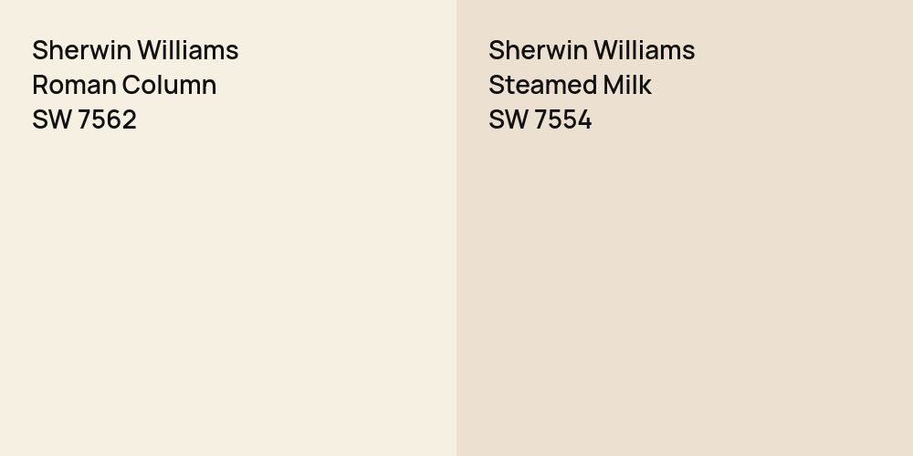 Sherwin Williams Roman Column vs. Sherwin Williams Steamed Milk