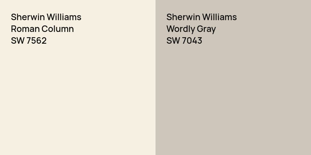 Sherwin Williams Roman Column vs. Sherwin Williams Wordly Gray