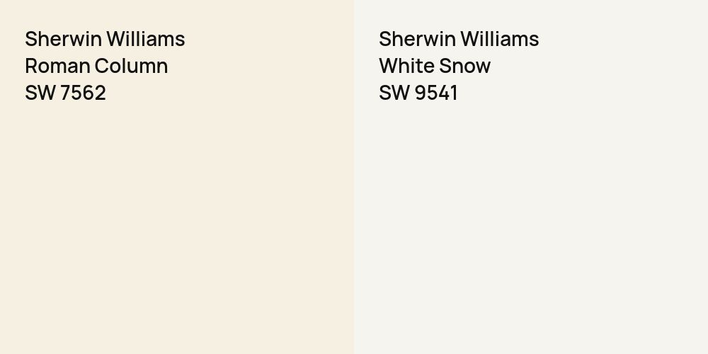 Sherwin Williams Roman Column vs. Sherwin Williams White Snow