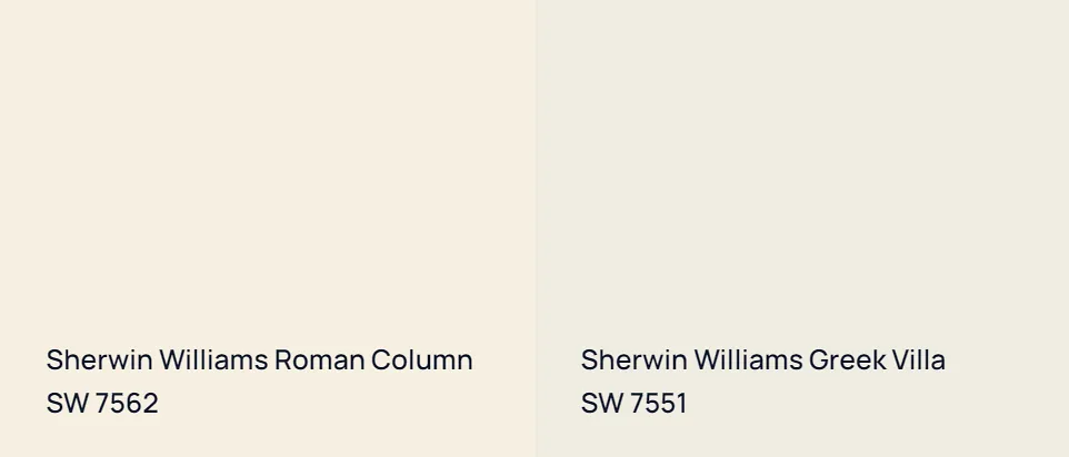 Sherwin Williams Roman Column SW 7562 vs Sherwin Williams Greek Villa SW 7551