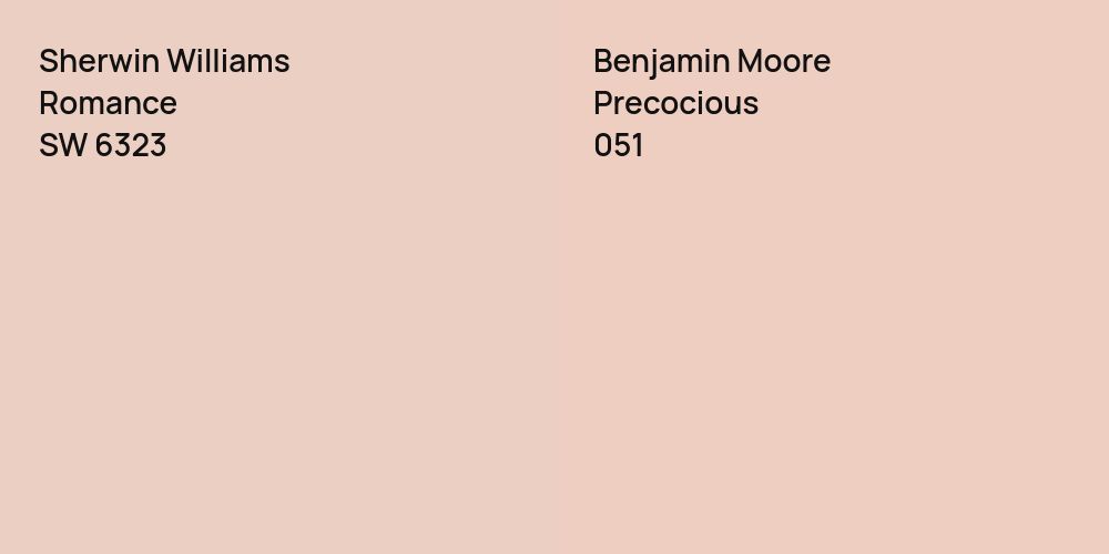 Sherwin Williams Romance vs. Benjamin Moore Precocious