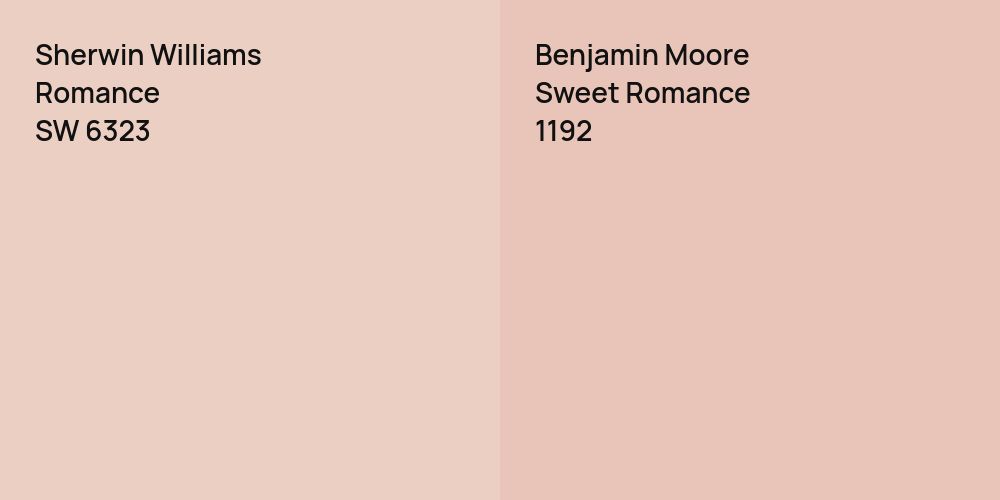 Sherwin Williams Romance vs. Benjamin Moore Sweet Romance