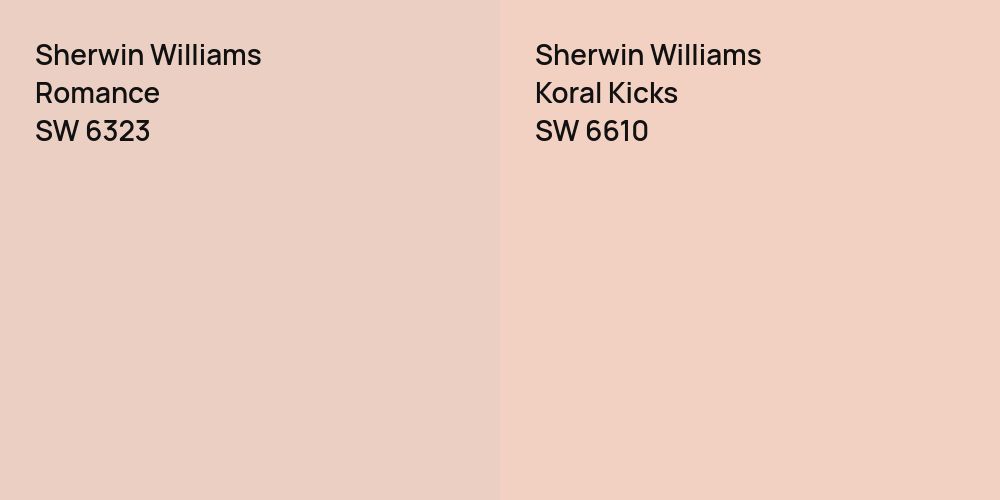 Sherwin Williams Romance vs. Sherwin Williams Koral Kicks