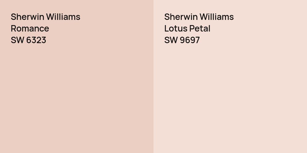 Sherwin Williams Romance vs. Sherwin Williams Lotus Petal