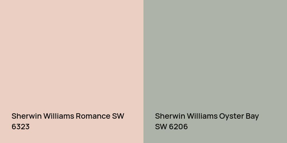 Sherwin Williams Romance vs. Sherwin Williams Oyster Bay