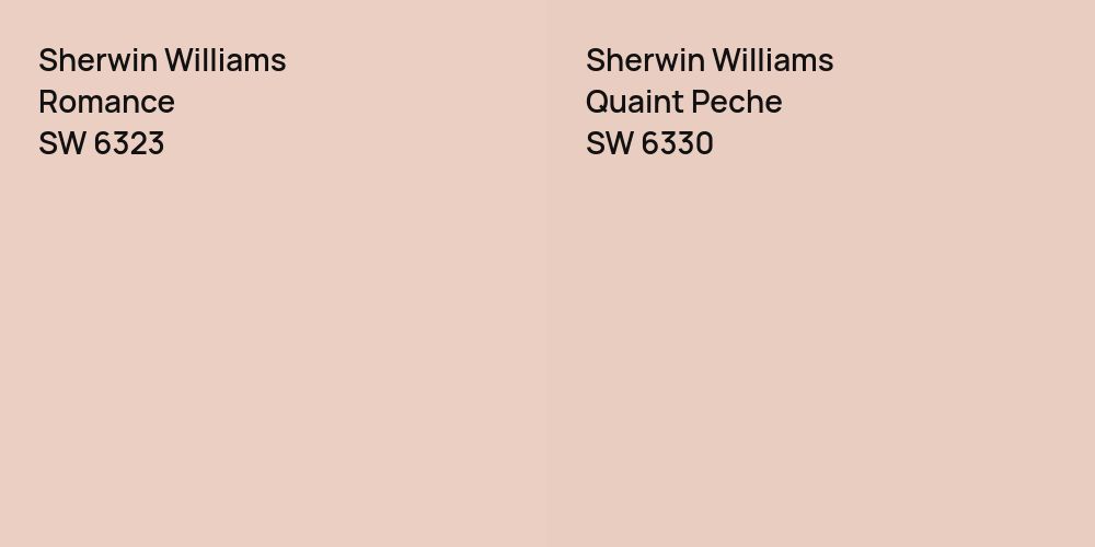 Sherwin Williams Romance vs. Sherwin Williams Quaint Peche