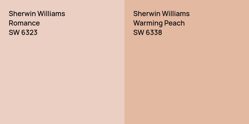 Sherwin Williams Romance vs. Sherwin Williams Warming Peach