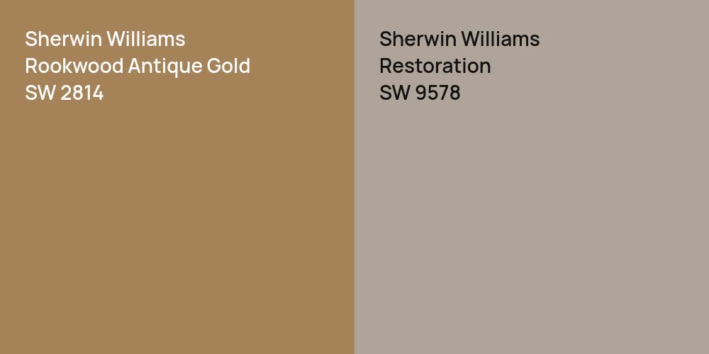 Sherwin Williams Rookwood Antique Gold vs. Sherwin Williams Restoration