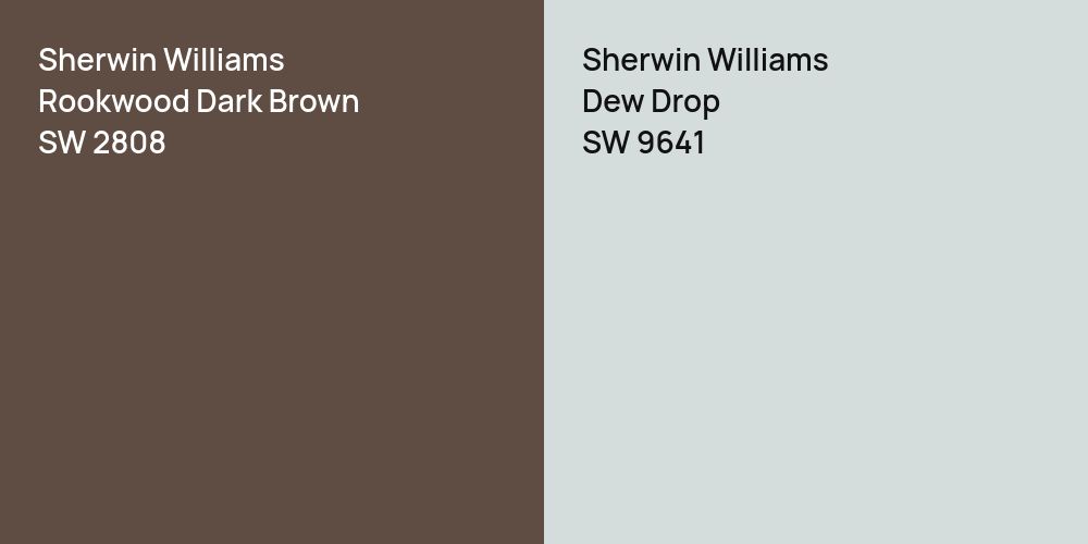 Sherwin Williams Rookwood Dark Brown vs. Sherwin Williams Dew Drop