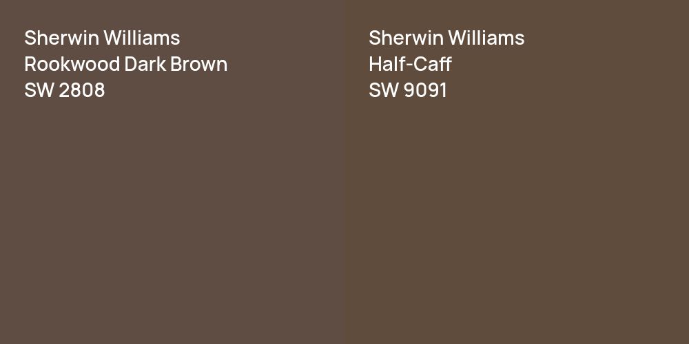 Sherwin Williams Rookwood Dark Brown vs. Sherwin Williams Half-Caff