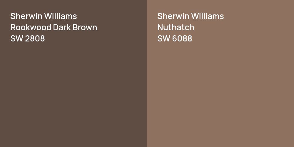 Sherwin Williams Rookwood Dark Brown vs. Sherwin Williams Nuthatch